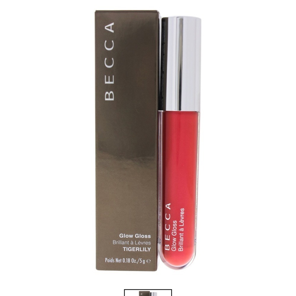 BECCA Glow Gloss 0.18oz Tigerlily Shimmer High Shine Lip Color Liquid Lipstick